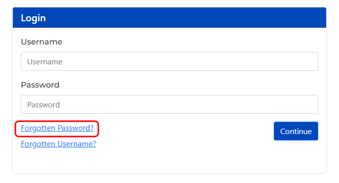 Fogotten Password