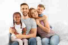 Diverse Family Picture White Family With Black Vhil