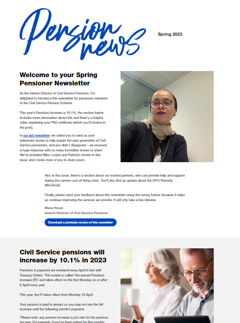 Spring Pensioner Newsletter 2023 Newsletter Screenshot